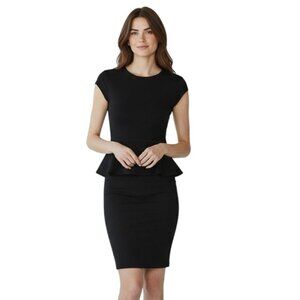 Alice + Olivia Employed Black Peplum Sheath Dress - Size 0